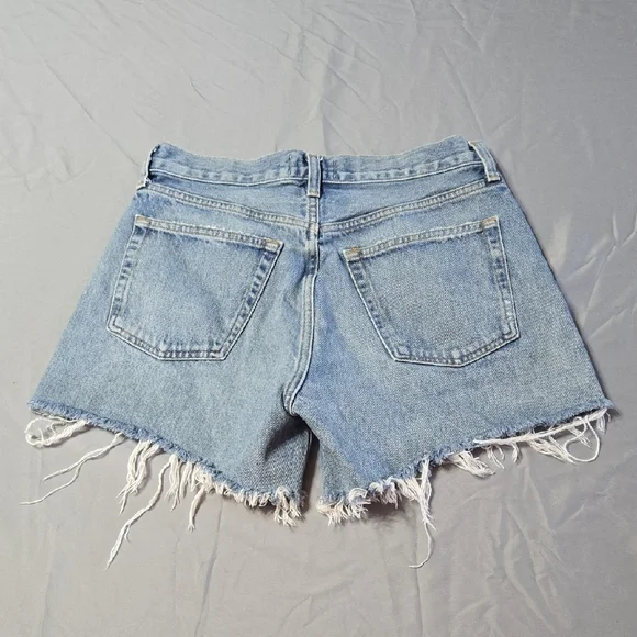 Agolde Sz 27 Classic Light Blue Women's Frayed Jean Shorts - Picture 4 of 7